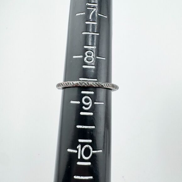 Vintage Band Textured Sterling Silver 925 Handmade Artisan Brutalist Patina - Picture 7 of 7